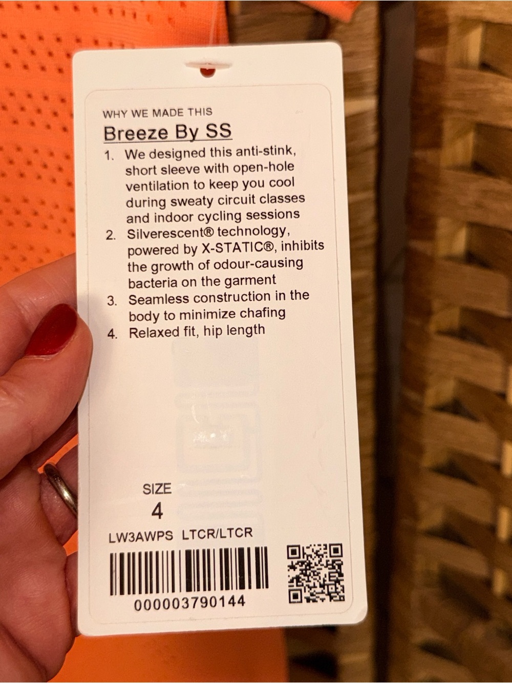 NWT Lululemon Breeze By Short Sleeve Size 4 Light Coral Perforated - Picture 4 of 6